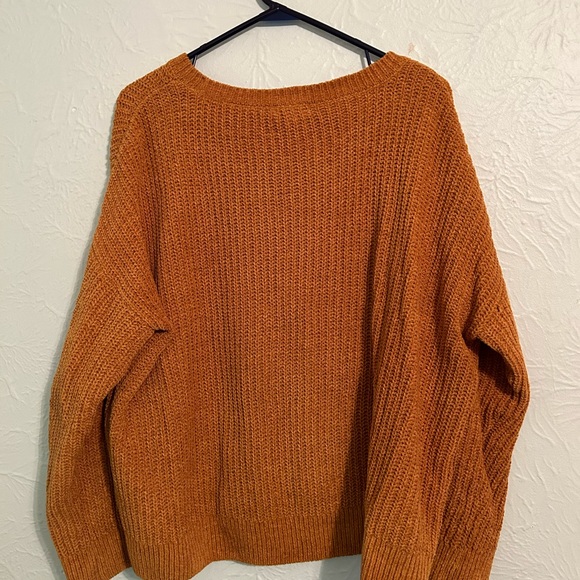 SO Mustard Color Scoop neck Sweater Super Soft! - Picture 3 of 3